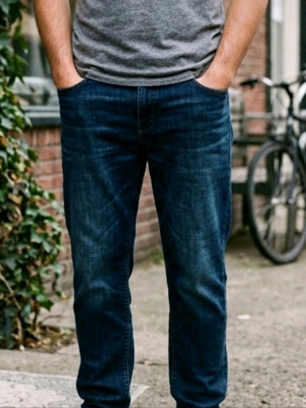 Lee Men's Dark Blue Straight Taper Jeans Classic Comfort 38 Altered Length 23.5